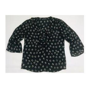 Elementz ruffled front black/white blouse size PS